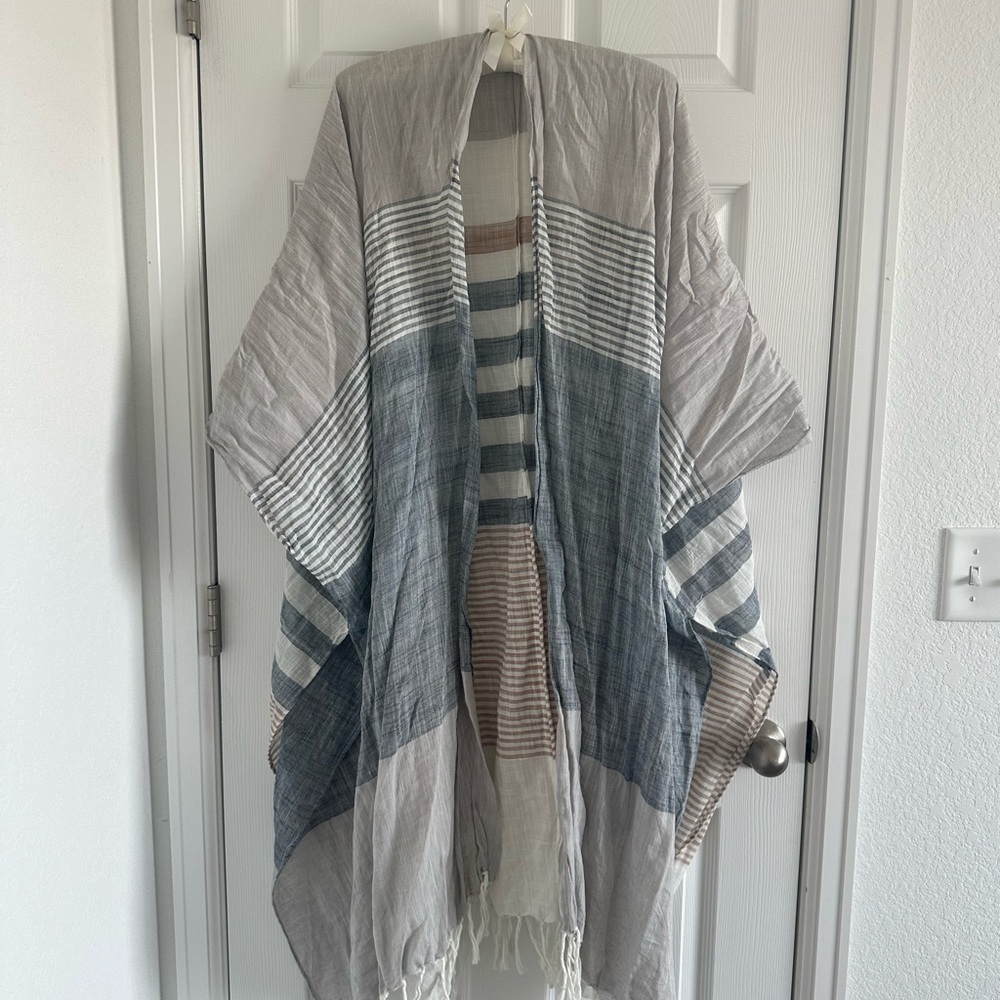 Striped Multicolor Kimono Shawl